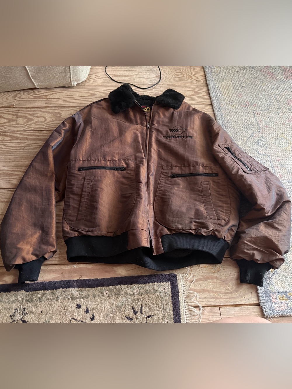 Vintage King Louie Pro Fit XXL Corvette Bomber Jacket